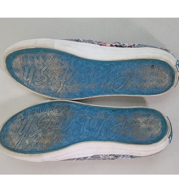 Blowfish Malibu Slip On Tennis Shoes Womens 7.5 Floral Zipper Accents Fun Shoes - Picture 9 of 9